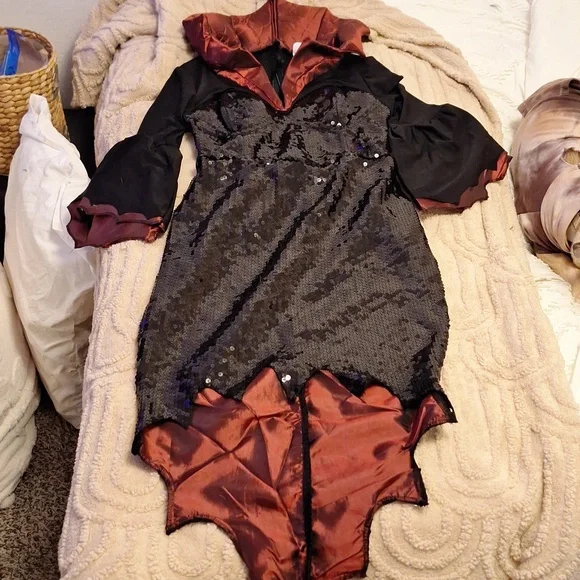 Dresses | Woman Vampire New Halloween Black And Red Sequin Dress | Poshmark